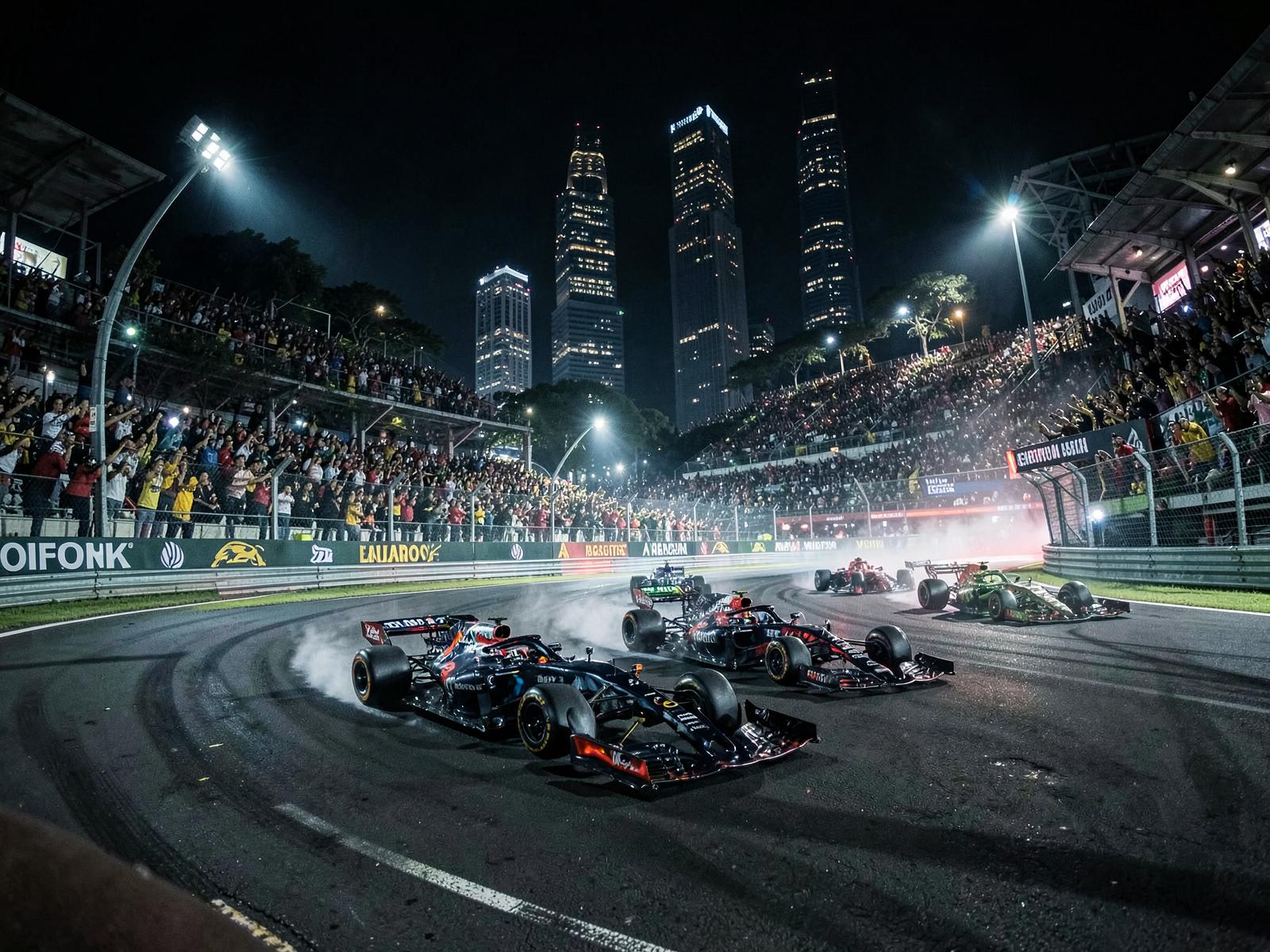 Turn 1 Grandstand at Marina Bay Street Circuit