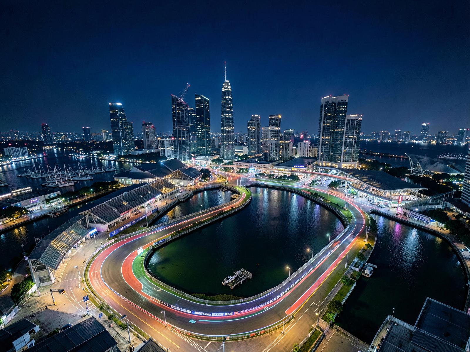 Turn 1 Grandstand location on the Marina Bay Street Circuit map